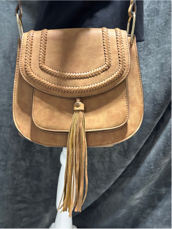 Franco Sarto Handbags - EUC Franco Sarto Western Equestrian Boho Tan Faux Leather "Rex" Saddle Bag